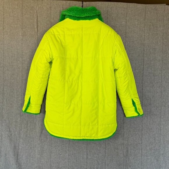 Eaves Signy Green Faux Shearling Lime Interior Reversible Oversized Shacket - Picture 10 of 13